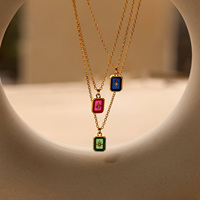 Bijoux fantaisie Collier pendentif étoile du nord en cristal d'acier inoxydable Collier à breloques pierre de naissance personnalisé plaqué or