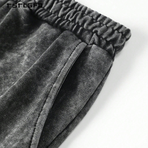 Custom Summer Casual 2 Piece <b>Set</b> Mens Distressed Tracksuits High Quality 100% Cotton Acid Wash Vintage T Shirts and Shorts <b>Set</b> - Product Image 5