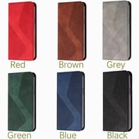 Étui portefeuille en PU à rayures S avec coque intérieure souple en TPU, 3 emplacements pour cartes, pochette à monnaie et support intégré, protection intégrale pour iPhone 17 Samsung S26 A57