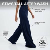 Winter Extra Lange Dicke Strickhose für Damen mit 38 Zoll Beinlänge, Formelle Hochtaillierte Gerippte Gerade Strickhose nach Maß