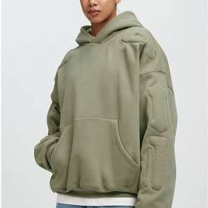 Personalizado para hombre en blanco de alta calidad 3D Emboss Logo Hoodies Kangaroo Pocket 500 Gsm Hoodie - Product Image 3