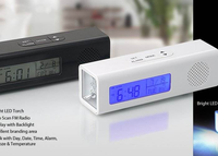Venta de Fábrica: Reloj Despertador Multifuncional 3 en 1 con Radio FM, Linterna LED y Calendario