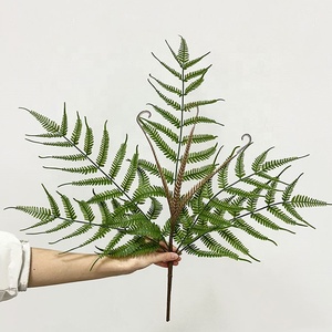 KEWEI 107 Planta de Helecho Artificial <span class=keywords><strong>Bonsai</strong></span> Goma Suave Hoja Persa Hierba Decoración de Pared 5 Tenedores Hojas de Helecho - Product Image 3