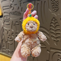 En gros, porte-clés en peluche ours en peluche Kawaii doux de 12 cm avec chapeau à motif fruit, assortiment, pour breloque de sac et cadeau