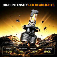 Ampoule de phare LED Turbo A112 haute puissance 210W, 10 tubes en cuivre, phare automobile CSP, étanche, feux antibrouillard pour voiture et moto