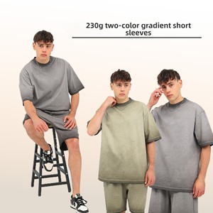 T-shirts vierges vintage en maille 100% Coton, respirants, anti-boulochage, coupe ample, multicolores, pour l'été, grammage lourd, style streetwear, vente en gros - Product Image 3
