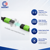 Kabel Patch MPO koxint, MPO/M-MPO/M 24 core Multimode OM5 tipe B disesuaikan 1M 5M 20M kabel Patch MPO serat optik