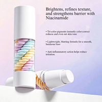 Crème de base de maquillage professionnelle à trois couleurs avec niacinamide et allantoïne pour une base apaisante et éclaircissante