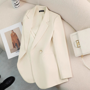 Women's <b>Blazer</b> Solid Color Polyester Worsted One <b>Button</b> Pocket Spring Autumn Casual Suit S M L XL - Product Image 2