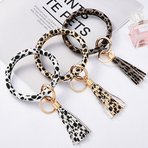 Hot Selling PU Leather Tassel Bracelet Wristbands Keychain Manufacturer Wholesale Fashion Tassel PU Leather <b>Wristlet</b> Keychain - Product Image 4