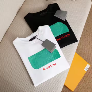 Mùa Hè Mới Crew Cổ Giản Dị Cotton Ngắn Tay T-Shirts Trắng Lỏng Sang Trọng <span class=keywords><strong>Tee</strong></span> - Product Image 4