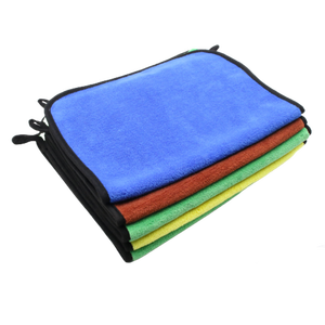 Toalla de microfibra profesional personalizada, paño de secado de Carare, Pulloff, Limpieza interior de coche, 380Gsm, 40x60, color negro - Product Image 6