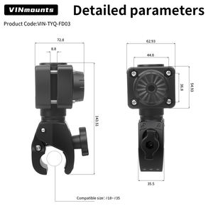 VINmounts Multi-Mode Live Sonar Mount for LVS34 Transducer – Adjustable Fishing <b>Bracket</b> with Mini Clamp - Product Image 2