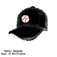 Ballons en aluminium sur le thème du baseball, ballons en mylar en forme de casquette de baseball, de gant et de batte pour fête d'anniversaire sportive, célébration d'équipe