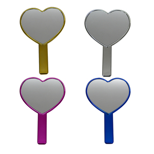 Hot Bán Bạc <span class=keywords><strong>Chrome</strong></span> Cầm Tay Trang Điểm Gương Với Mạ Điện Xử Lý Hình Trái Tim Nhỏ Mỹ Phẩm Gương - Product Image 4