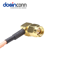 Connecteur RF mâle SMA vers femelle SMA avec câble coaxial RG316 RG178 RF1.13 RF1.37 50 ohms 6 GHz Assemblage de câble RF