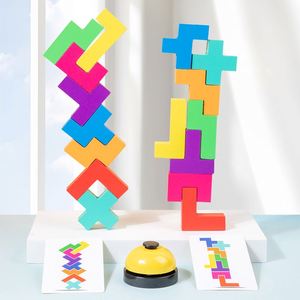 Wooden <b>Building</b> <b>Blocks</b> Battle Board 2 Players Stacking Toy Balance Tower Games for Kids - Product Image 6
