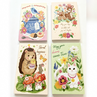 Carnet personnalisé en PU imprimé, motifs floraux et animaux, gaufrage UV, reliure parfaite, 170*240mm, 180 feuilles, 4 designs variés, sous film rétractable