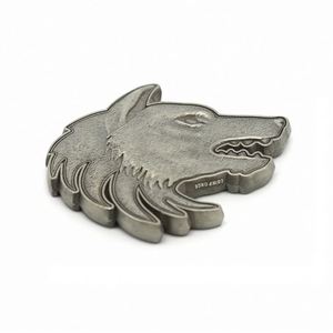 Moneda de Recuerdo Personalizada con Forma de Animal 2D 3D, Moneda de Desafío con Cabeza de Lobo de Metal - Product Image 1