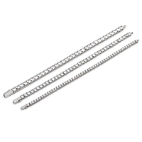 Top Qualité 2mm 3 4 5mm Bracelet En Acier Inoxydable Collier Chaîne De Tennis Coulée avec 5A Zircone