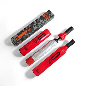 Promotion Folding Fashionable Boutique High-Quality <b>Windproof</b> Red Beer Manual Opening Wine Bottle <b>Umbrella</b> With Color/Logo - Product Image 4
