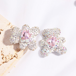 Ciondoli a Forma di Orso con Strass Luccicanti, Decorazioni a Cuore, Perline con Foro per Accessori Fai-da-Te, Custodie per Cellulari, Portachiavi - Product Image 6