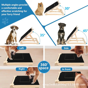 Cross-border wooden dog <b>scratching</b> <b>post</b>, pull-out treat board, adjustable dog <b>scratching</b> <b>post</b>, dog nail trimmer. - Product Image 3