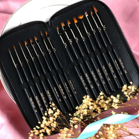 Ensemble de 16 pinceaux professionnels pour nail art, marque privée, pour liner et peinture 3D, manucure, commande en gros disponible