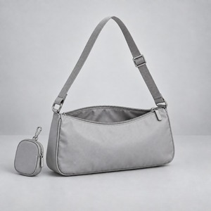 <b>Mini</b> Shoulder <b>Bag</b> Nylon East West Women with Detachable Coin Pouch 26x12cm Custom Logo - Product Image 3