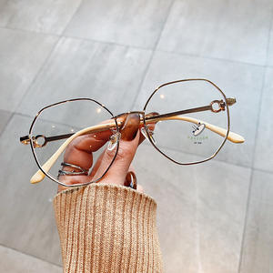 Monture de lunettes Qianai en métal irrégulier, octogonale, anti-UV et anti-lumière bleue, réglable pour femmes, monture complète, verres en acétate. - Product Image 4