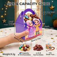 24 boîtes de friandises en papier motif lune et étoile, thème Ramadan Aïd Moubarak, avec 24 styles assortis pour cadeaux de retour pour enfants