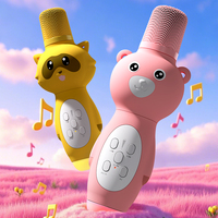 Karaoké portable K6, mini machine de karaoké pour enfants, enceinte de fête avec deux micros sans fil, lumière RGB colorée, chant familial à domicile, extérieur