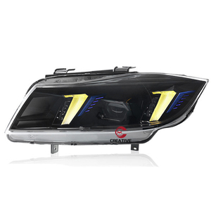 Faro Delantero para <span class=keywords><strong>BMW</strong></span> Serie 5 <span class=keywords><strong>E60</strong></span> 2005-2012, Conjunto de Faro Modificado con Lente LED de Doble Color para Luz Diurna - Product Image 3