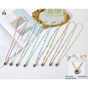 Angelina Heart Shaped Pearl <b>Bead</b> Chain 70cm For Eyeglasses Parts - Product Image 3