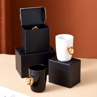 Tasses à café en céramique en porcelaine à motif de marbre doré créatif pour la Saint-Valentin, utilisation en couple, passe au micro-ondes et au lave-vaisselle, cadeau