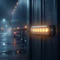 6 feux stroboscopiques LED IP67 pour camion, rouge 12V, feux latéraux universels pour camion, plusieurs couleurs et abat-jour transparents