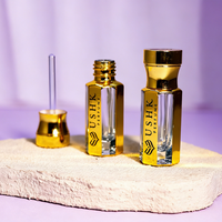 Flacon d'huile essentielle personnalisé avec logo, bouchon à vis octogonal doré, 3 ml, 6 ml, 12 ml, imprimé UV, en verre, pour parfum Attar, huile d'Oud, avec bouchon métallique