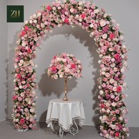 Arche en U réaliste en fleurs artificielles pastel mélangées pour cérémonie de mariage printanière, décoration de Pâques et douche nuptiale sur le thème des pastels