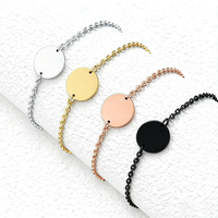 Bracelet en Chaîne de Perles Rondes en Acier Inoxydable Ywyougang, Personnalisable par Gravure, Multicolore pour Femmes, Port Quotidien et Cadeaux
