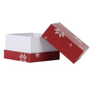 Vente en gros de boîte-cadeau de mariage de Noël rouge personnalisée avec lamination brillante gaufrage boîtes rigides avec base de couvercle imprimée de logo pour cadeau - Product Image 1