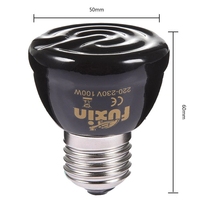 Lampe chauffante pour animaux de compagnie 25W 50W 75W 100W E27, émetteur céramique infrarouge noir, ampoule chauffante, lampe pour reptiles, 220-230V