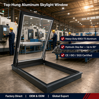 Einfachfenster mit obenliegendem Öffnungsmechanismus, Metallrahmen, Dachfenster, Lüftungsfenster für Küche und Bad, Fabrik-Großhandel