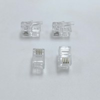 Conector Modular RJ9 4P4C para Telecomunicaciones, Certificado por RoHS e ISO9001, Modelo FX-1400-4P4C para Cable de 22-28AWG, 1 Año de Garantía