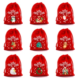 Sacs-cadeaux à cordon en tissu de Noël Taille personnalisée Marque OEM/ODM Emballage transfrontalier de biscuits à la pomme Offres Spéciales - Product Image 4