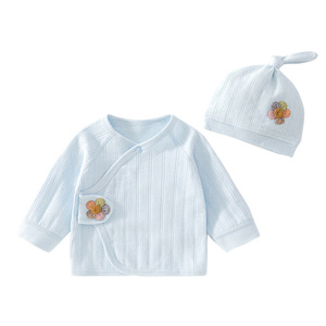 Blusa de Algodón Puro sin Costuras para Recién Nacidos de 0 a 3 Meses, Ropa de Bebé Unisex para Primavera y Otoño con Gorro - Product Image 5