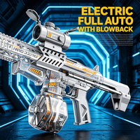 Pistolet à eau électrique MK9 à tir continu pour l'extérieur, avec lumières clignotantes et double chargeur, pour enfants - Vente chaude