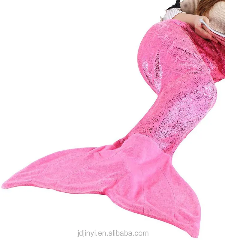 Mermaid Tail Blanket Plush Soft Flannel Fleece All Seasons Sleeping Blanket