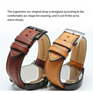 Bracelet de montre en <span class=keywords><strong>cuir</strong></span> véritable italien pour <span class=keywords><strong>homme</strong></span>, à libération rapide, compatible avec <span class=keywords><strong>Fossil</strong></span> & Timex, bracelet de montre 20 mm 22 mm - Product Image 2