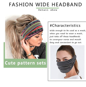 ワイドバンダナヘアスカーフ花柄アフリカンヘッドバンド女性用結び目なしスリップヘッドバンドターバンヘッドバンドヘアアクセサリー - Product Image 6