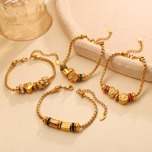 Pulsera de Oro Oujia con Dijes de Múltiples Elementos, Estrella de Mar y Copo de Nieve, Joyería de Moda para Mujer, Regalo - Product Image 2